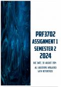 PRF3702 Assignment 1 Semester 2 2024 | Due 30 August 2024