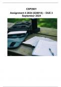 CSP2601 Assignment 4 (COMPLETE ANSWERS) 2024 (638814) - DUE 3 September 2024