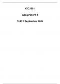 CIC2601 Assignment 4 Due 2 September 2024 (Detailed Solution)