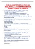 THE CE SHOP PRACTICE TEST SC REAL ESTATE Questions And Answers Already Passed!!!A+GRADED