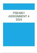 PSE4801 Assignment 4 (ANSWERS) 2024 - DISTINCTION GUARANTEED.