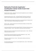  Nebraska Pesticide Applicator Certification Study Guide Exam And Actual Answers.