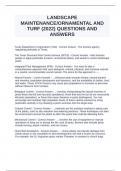 LANDSCAPE MAINTENANCE ORNAMENTAL AND TURF (2022) QUESTIONS AND ANSWERS.