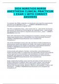 2024 NURS7420 NURSE ANESTHESIA CLINICAL PRACTICUM 1 EXAM 1 WITH CORRECT ANSWERS