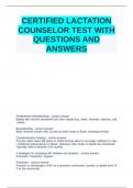 CERTIFIED LACTATION COUNSELOR TEST WITH QUESTIONS AND ANSWERS