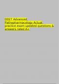 D027 Advanced Pathopharmacology Actual practice exam updated questions & answers rated A+ 