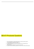 NURS 306 OB ATI Proctored Questions- West Coast