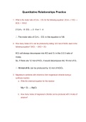 Grade 11 Chemistry Quantitative Relationships Problems/Solutions