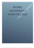 IND2601 Assignment 1 2024 Semester 2 2024 CORRECT ANSWERS | COMPLETE SOLUTIONS