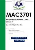 MAC3701 Assignment 2 (QUALITY ANSWERS) Semester 2 2024