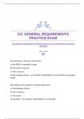 ICC GENERAL REQUIREMENTS PRACTICE EXAM WITH GUARANTEED ACCURATE ANSWERS 