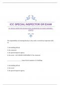 ICC SPECIAL INSPECTOR GR EXAM WITH GUARANTEED ACCURATE ANSWERS |VERIFIED