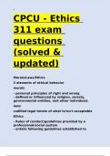 CPCU - Ethics 311 exam questions (solved & updated).