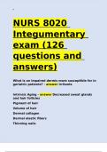 NURS 8020 Integumentary exam (126 questions and answers).