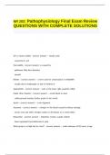 NR 283 Pathophysiology Final Exam Review QUESTIONS WITH COMPLETE SOLUTIONS.