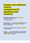 Erosion and sediment control components(47 questions and answers).