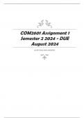 COM2601 Assignment 1 (COMPLETE ANSWERS) Semester 2 2024 - DUE August 2024