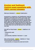 Erosion and Sediment Control exam questions with 100- correct answers