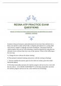 RESNA ATP PRACTICE EXAM QUESTIONS WITH GUARANTEED ACCURATE ANSWERS |VERIFIED