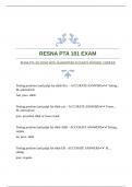 RESNA PTA 101 EXAM WITH GUARANTEED ACCURATE ANSWERS |VERIFIED