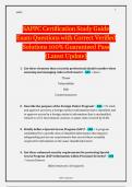 SAPPC Certification Study Guide Exam Questions with Correct Verified Solutions 100% Guaranteed Pass (Latest Update)