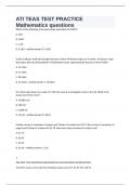 ATI TEAS TEST PRACTICE Mathematics questions 