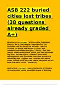 ASB 222 buried cities lost tribes (38 questions already graded A+)