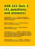 ASB 222 Quiz 3 (41 questions and answers).