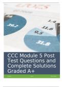 CCC Module 5 Post Test Questions and Complete Solutions Graded A+