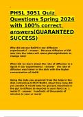 PHSL 3051 Quiz Questions Spring 2024 with 100- correct answers(GUARANTEED SUCCESS)