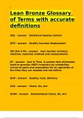 Lean Bronze Glossary of Terms with accurate definitions.