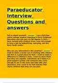 Paraeducator Interview Questions and answers