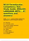 NCLB Paraeducator Competency Test Study Guide ENGLISH LANGUAGE ARTS 