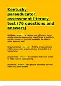 Kentucky paraeducator assessment literacy test (76 questions and answers).