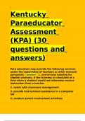 Kentucky Paraeducator Assessment (KPA) (30 questions and answers).