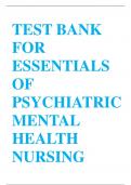 Test BANK FOR Essentials of Psychiatric Mental Health Nursing test bank 4th Edition by Elizabeth M. Varcarolis ALL CHAPTERS (1- 28)| A+ ULTIMTE GUIDE