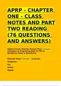 APRP - CHAPTER ONE - CLASS NOTES AND PART TWO READING (76 QUESTIONS AND ANSWERS).