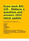 Exam bank BIO 235 - Midterm 2 questions and answers 2024 latest update.