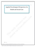 Applied psychological perspectives for health and social care