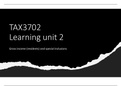 TAX3702_Learnning Unit 2: Gross income (residents) and special inclusions