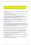 WGU D027 2023/2024 Final EXAM Question With Complete Answers