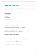 URR Test (Questions & Answers) Rated 100%