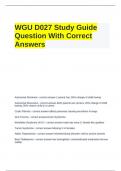 WGU D027 Study Guide Question With Correct Answers