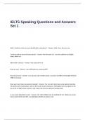 IELTS Speaking Questions and Answers Set 1