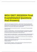 WGU D027 2023/2024 Final Exam(Detailed Questions And Answers)