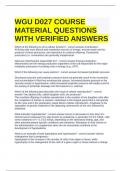 WGU D027 COURSE MATERIAL QUESTIONS WITH VERIFIED ANSWERS