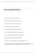 Beer and Wine Exam 1 Questions and Answers