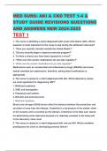 MED SURG: AKI & CKD TEST 1-4 & STUDY GUIDE REVISIONS QUESTIONS AND ANSWERS NEW 2024-2025 