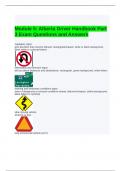 Module 5 Alberta Driver Handbook Part 3 Exam Questions and Answers