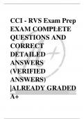 CCI - RVS Exam Prep EXAM COMPLETE  QUESTIONS AND  CORRECT  DETAILED  ANSWERS  (VERIFIED  ANSWERS)  |ALREADY GRADED  A+